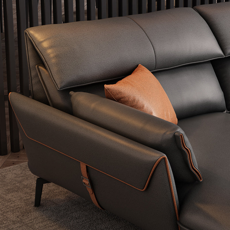 Vlek resistent modernisme sofa & chaise flared arm sectional