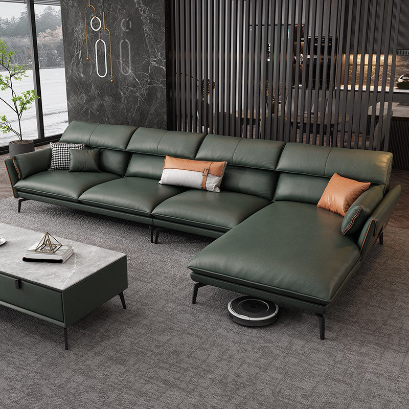 Vlek resistent modernisme sofa & chaise flared arm sectional