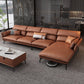 Vlek resistent modernisme sofa & chaise flared arm sectional