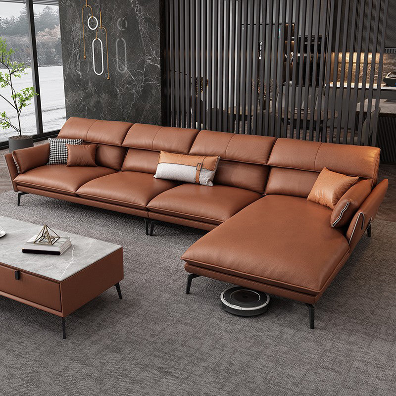 Vlek resistent modernisme sofa & chaise flared arm sectional