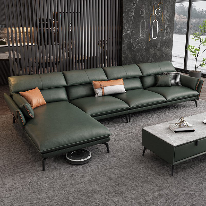 Vlek resistent modernisme sofa & chaise flared arm sectional