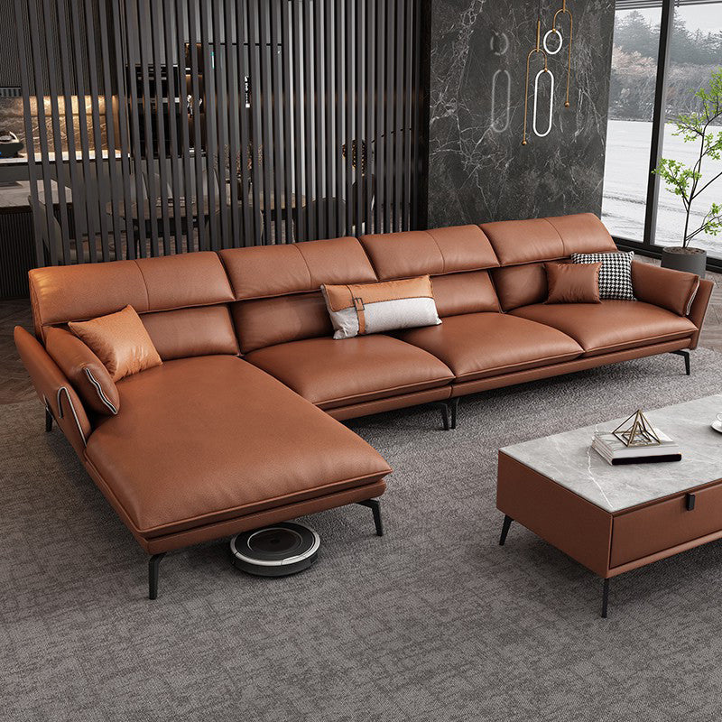 Vlek resistent modernisme sofa & chaise flared arm sectional