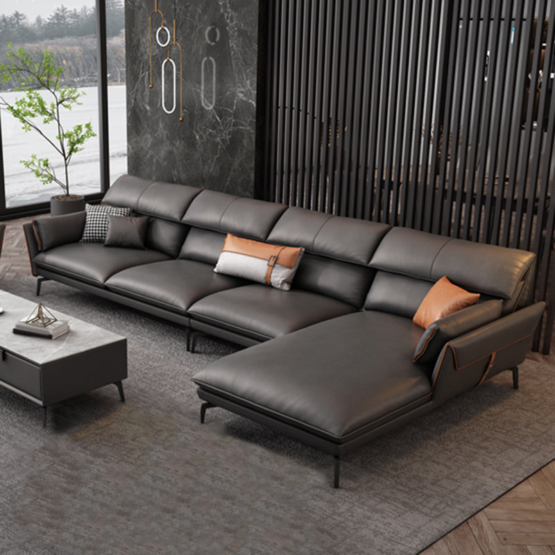 Vlek resistent modernisme sofa & chaise flared arm sectional
