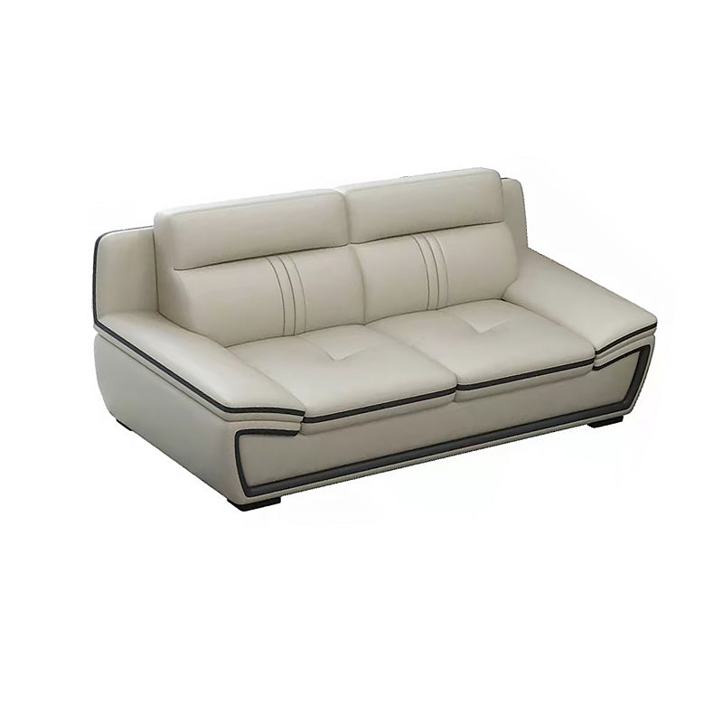 Oreiller tufted top bras sectionnel modernisme beige authentique canapé en cuir et chaise