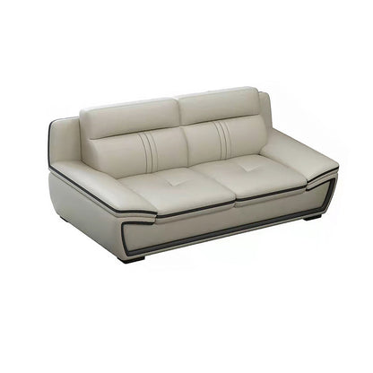 Oreiller tufted top bras sectionnel modernisme beige authentique canapé en cuir et chaise