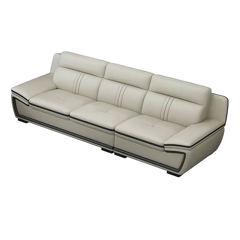 Oreiller tufted top bras sectionnel modernisme beige authentique canapé en cuir et chaise