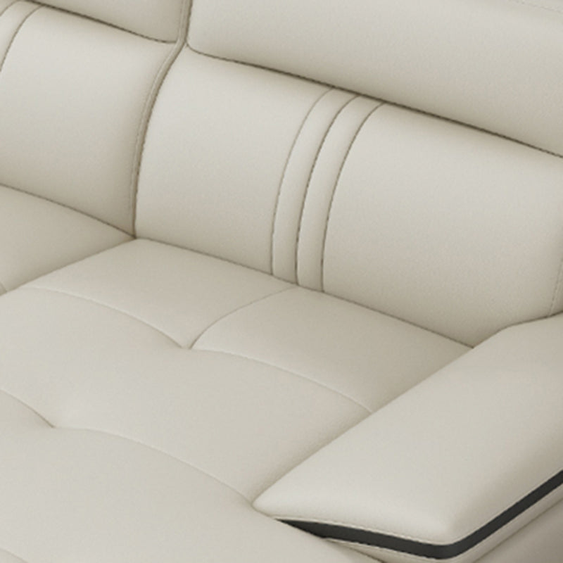 Oreiller tufted top bras sectionnel modernisme beige authentique canapé en cuir et chaise