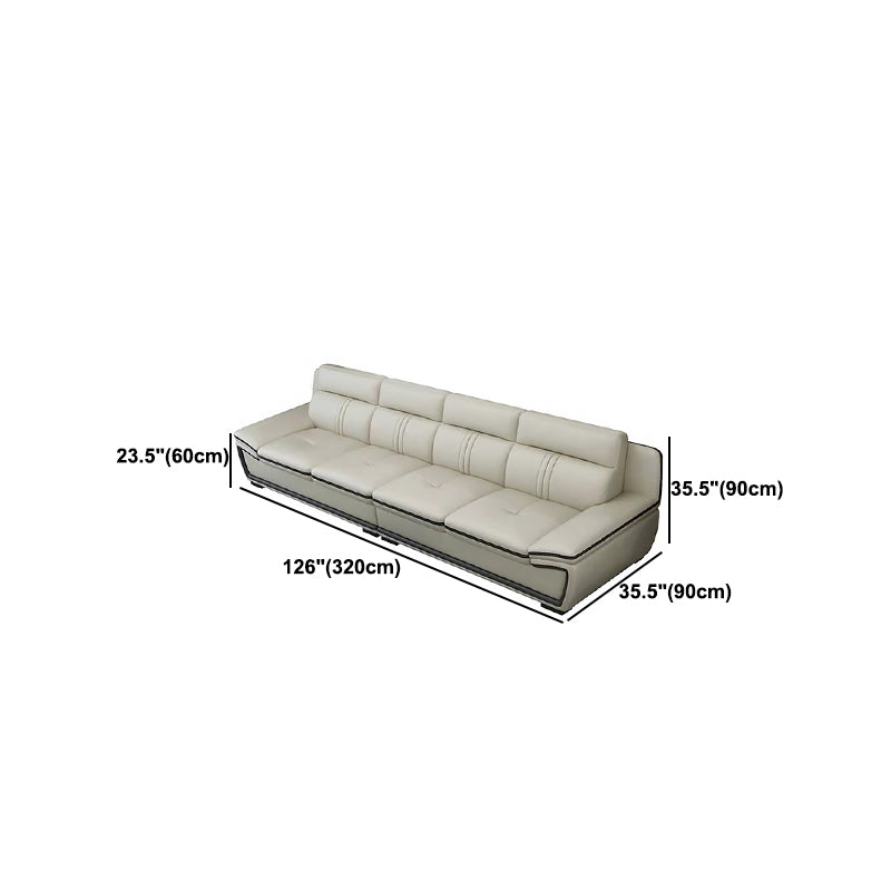 Oreiller tufted top bras sectionnel modernisme beige authentique canapé en cuir et chaise