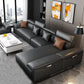 Modern Adjustable Sectional in Black Pillow Top Arm Sectional