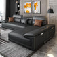 Modern Adjustable Sectional in Black Pillow Top Arm Sectional