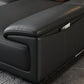 Modern Adjustable Sectional in Black Pillow Top Arm Sectional