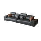 Modern Adjustable Sectional in Black Pillow Top Arm Sectional