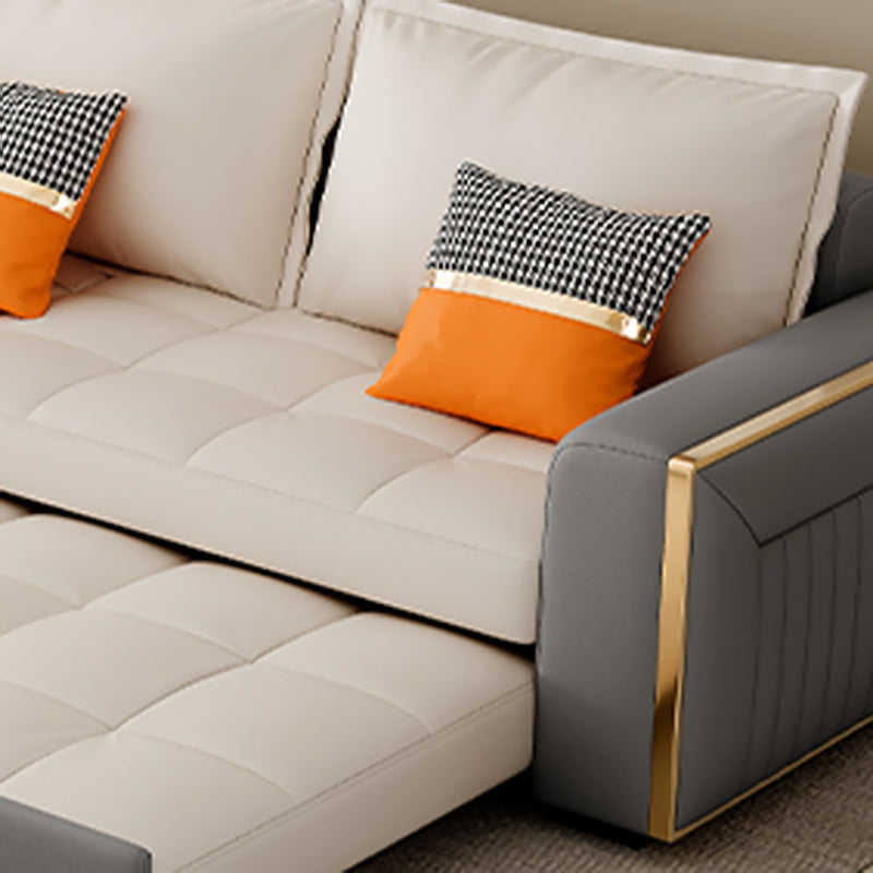 Stain Resistant Sofa Bed USB Charging Convertible Sectional with Storage Clearhalo 'furn' 'furn_sectionals' 'Furniture' 'Living Room Furniture' 'Sectionals' 5533031