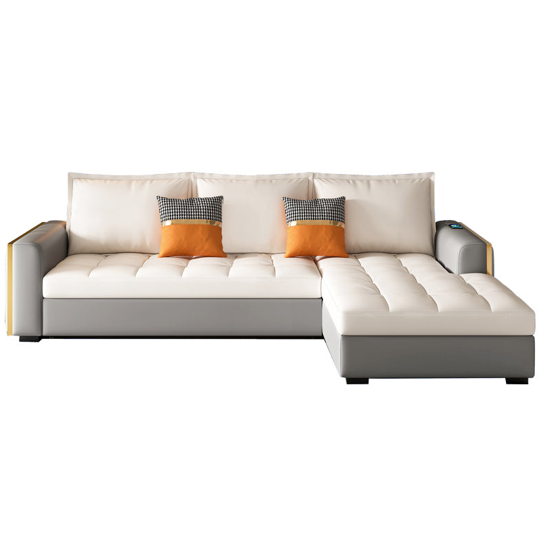 Stain Resistant Sofa Bed USB Charging Convertible Sectional with Storage Right Clearhalo 'furn' 'furn_sectionals' 'Furniture' 'Living Room Furniture' 'Sectionals' 5533032