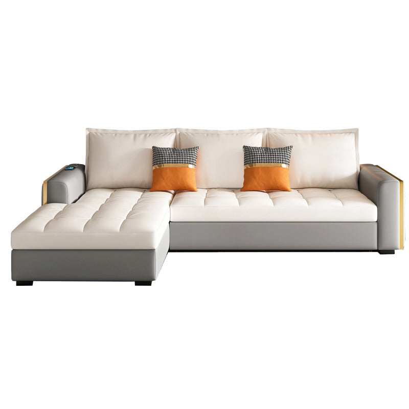 Stain Resistant Sofa Bed USB Charging Convertible Sectional with Storage Left Clearhalo 'furn' 'furn_sectionals' 'Furniture' 'Living Room Furniture' 'Sectionals' 5533034