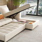 White Modern Sofa Bed with Storage USB Charging Convertible Sectional Clearhalo 'furn' 'furn_sectionals' 'Furniture' 'Living Room Furniture' 'Sectionals' 5533058