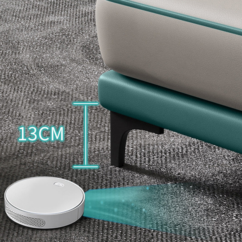 Sloped Arm Sectional Modernism Genuine Leather 3/4-seat Sectional Clearhalo 'furn' 'furn_sectionals' 'Furniture' 'Living Room Furniture' 'Sectionals' 5533079