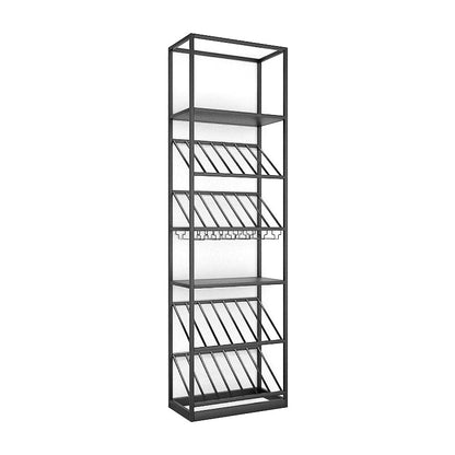 ワイナリー用の豪華なアイアンワインボトルホルダーLEDストリップフロアボトルラック