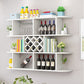 Pastelero de vino montado en la pared de madera moderno 9.2 "W x 41.2" H Vemating Hings