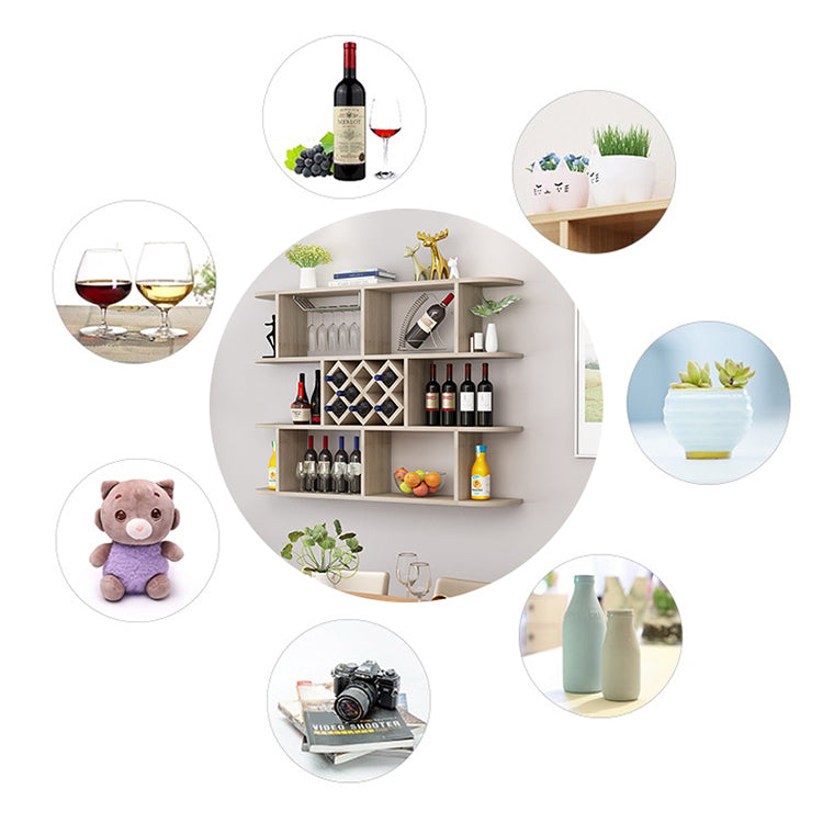 Porta di vino a parete in legno moderno 9,2 "W x 41,2" H