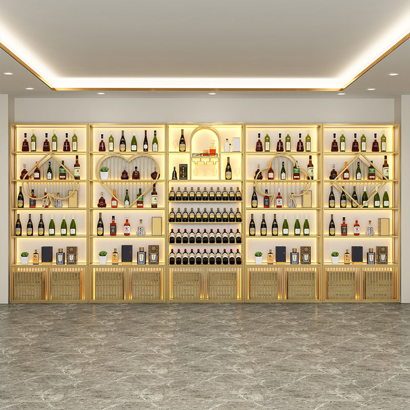 Luxury freistehende Weinflasche Rack Metall mit Lagerregalen Flaschenhalter