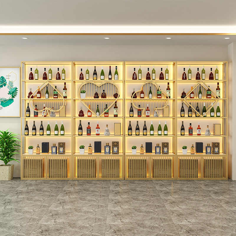 Metal de la botella de vino independiente de lujo con estantes de almacenamiento soporte para botellas