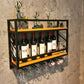 Pastilla de vino montada en la pared de madera y metal 8 "W x 22" H 12 botellas de 9 botellas con estante
