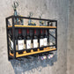 Pastilla de vino montada en la pared de madera y metal 8 "W x 22" H 12 botellas de 9 botellas con estante