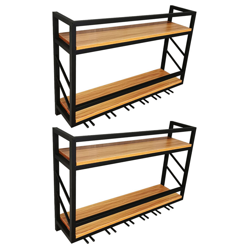 Pastilla de vino montada en la pared de madera y metal 8 "W x 22" H 12 botellas de 9 botellas con estante