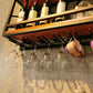 Pastilla de vino montada en la pared de madera y metal 8 "W x 22" H 12 botellas de 9 botellas con estante