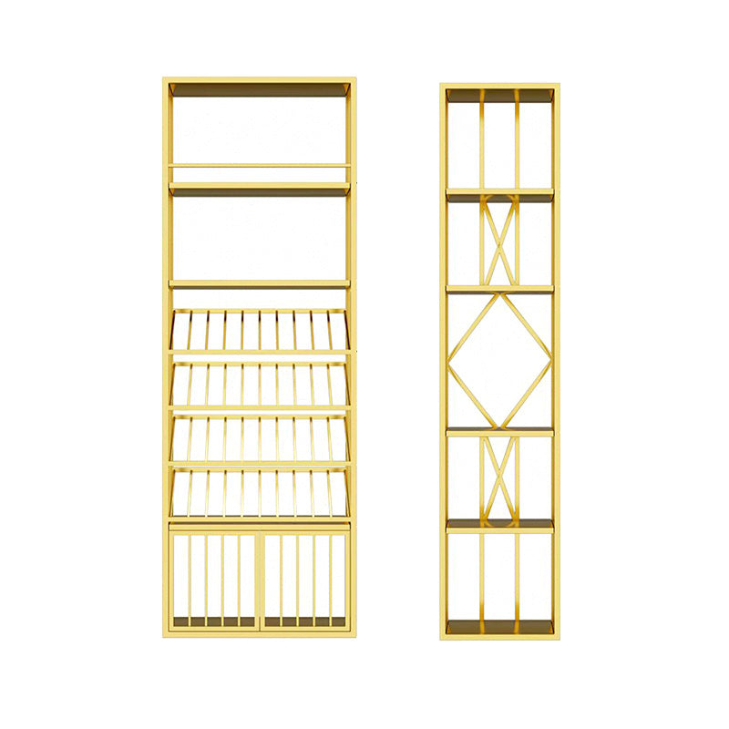 Soporte de botella de botella de estante de vino independiente en oro en oro
