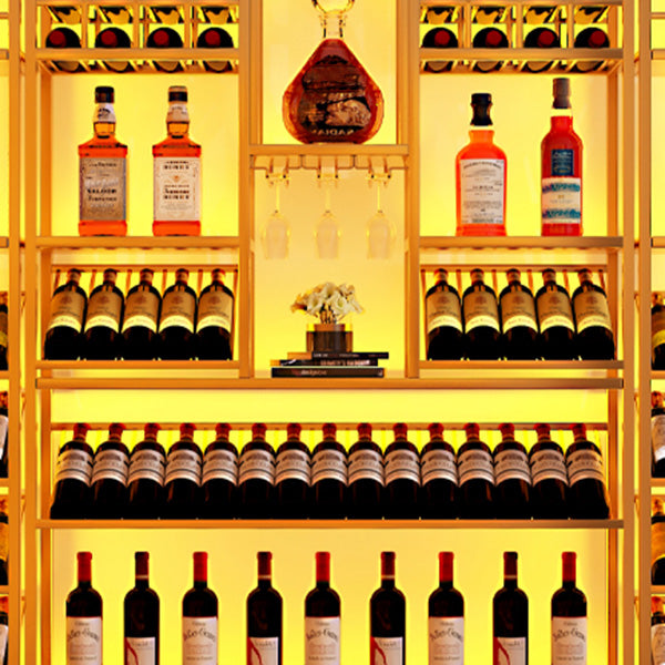 Glamfreie Weinregal Flaschenflaschenhalter in Gold freistehend