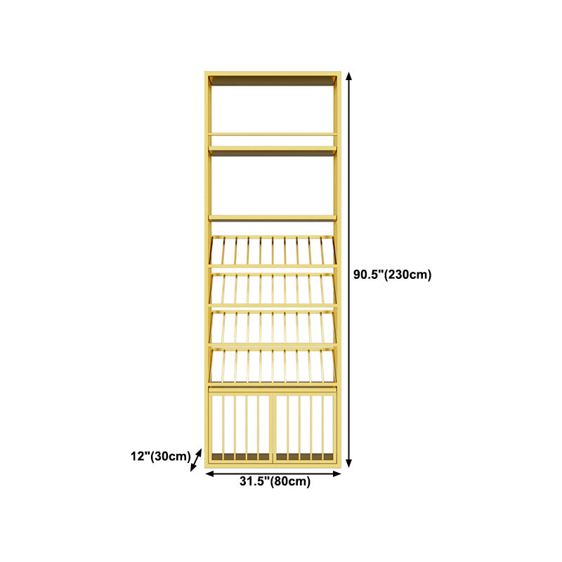 Soporte de botella de botella de estante de vino independiente en oro en oro