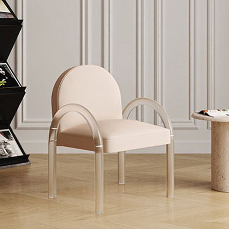 Tight Back Round Arms and Armless Basic Four Leg Accent Chair Set