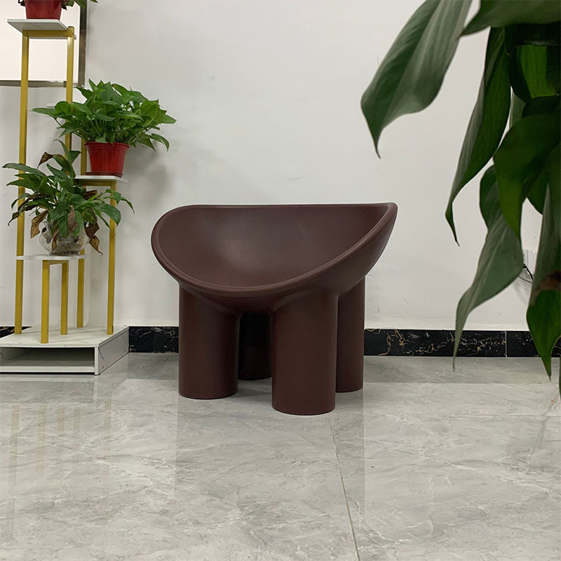 Modern Armless PP Accent Chair Bowl Shape Elephant Legs Papasan Chair Brown Clearhalo 'Accent Chairs' 'accent_chairs' 'Chairs & Seating' 'furn' 'furn_accent_chairs' 'Furniture' 'Living Room Furniture' 5533371