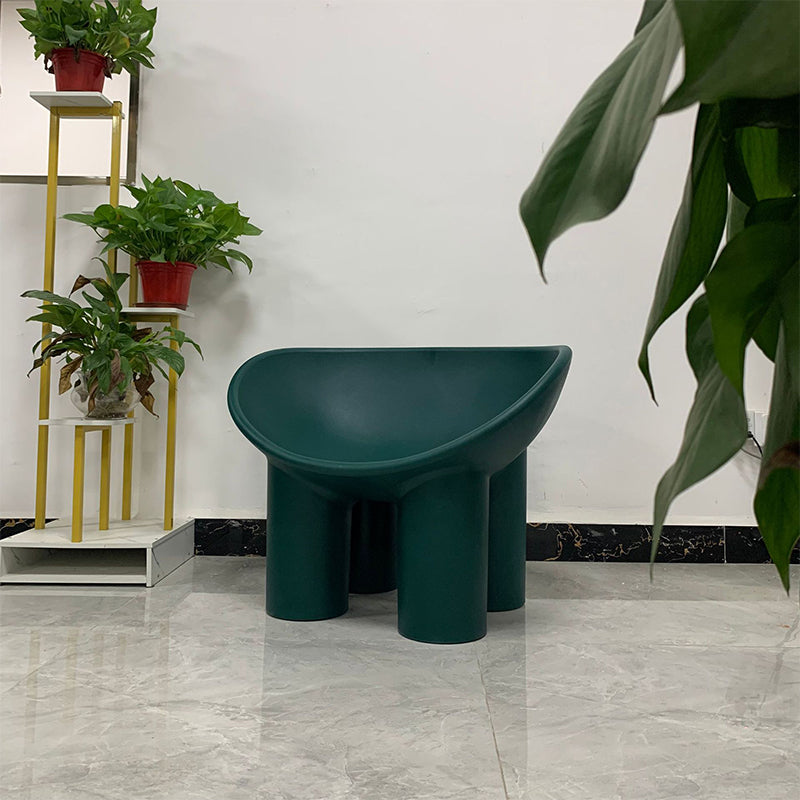 Modern Armless PP Accent Chair Bowl Shape Elephant Legs Papasan Chair Blackish Green Clearhalo 'Accent Chairs' 'accent_chairs' 'Chairs & Seating' 'furn' 'furn_accent_chairs' 'Furniture' 'Living Room Furniture' 5533374