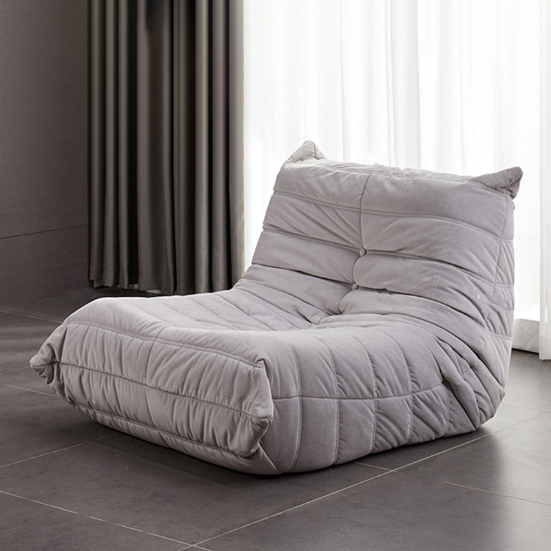 Caterpillar Lazy Sofa Can Lie down and Sleep Bedroom Small Sofa North Leisure Chair Cream Gray Suede Without Ottoman Clearhalo 'Accent Chairs' 'accent_chairs' 'Chairs & Seating' 'furn' 'furn_accent_chairs' 'Furniture' 'Living Room Furniture' 5533413