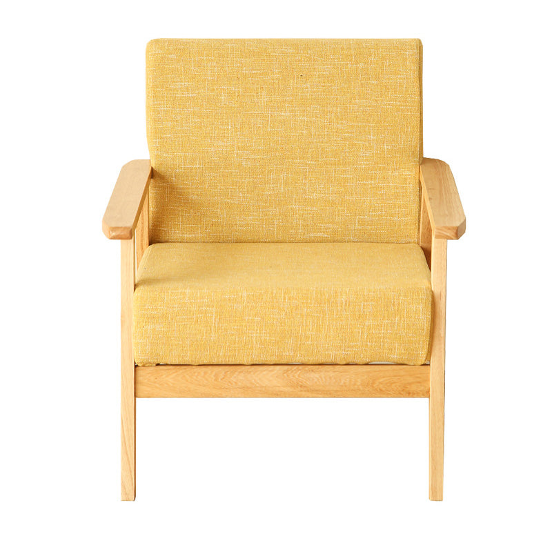 Sedia a braccio di lino 25.19 "l x 23.22" w x 27,95 "h poltrona accento con telaio in legno massiccio