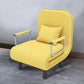 Convertible Accent chair Square Arms Velvet Convertible Chair with Basic Four Leg 31.5"L x 28"W x 31"H Yellow Clearhalo 'Accent Chairs' 'accent_chairs' 'Chairs & Seating' 'furn' 'furn_accent_chairs' 'Furniture' 'Living Room Furniture' 5533497
