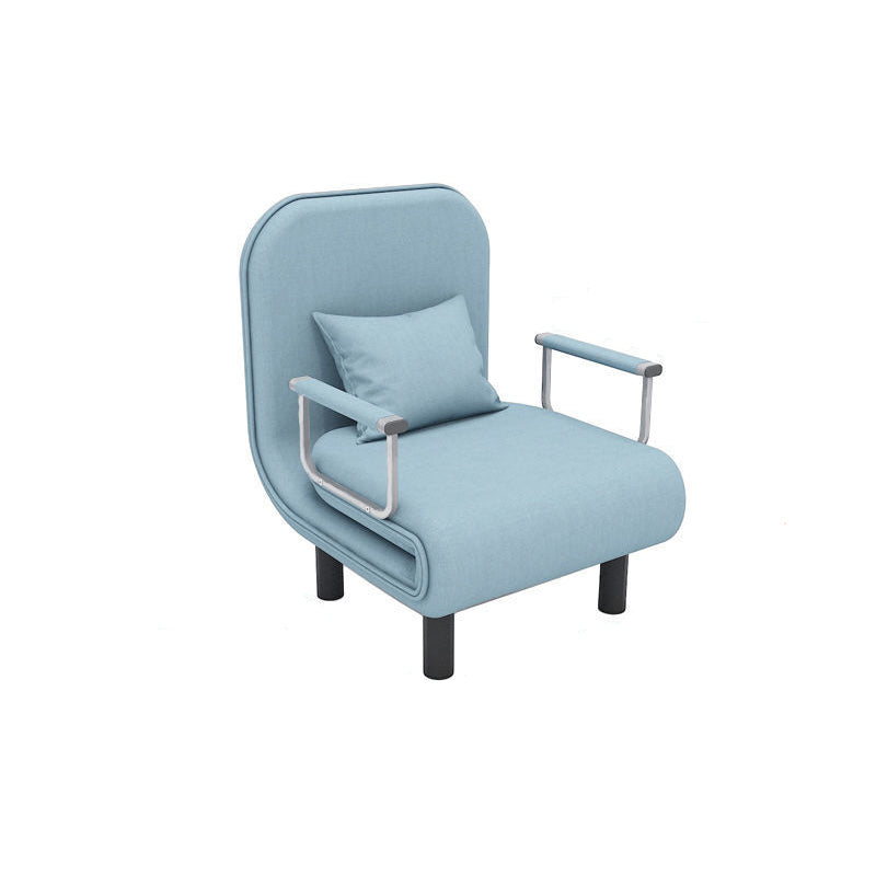 Convertible Accent chair Square Arms Velvet Convertible Chair with Basic Four Leg 26"L x 28"W x 31"H Blue Clearhalo 'Accent Chairs' 'accent_chairs' 'Chairs & Seating' 'furn' 'furn_accent_chairs' 'Furniture' 'Living Room Furniture' 5533501