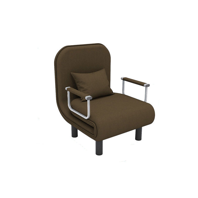 Convertible Accent chair Square Arms Velvet Convertible Chair with Basic Four Leg 26"L x 28"W x 31"H Coffee Clearhalo 'Accent Chairs' 'accent_chairs' 'Chairs & Seating' 'furn' 'furn_accent_chairs' 'Furniture' 'Living Room Furniture' 5533503