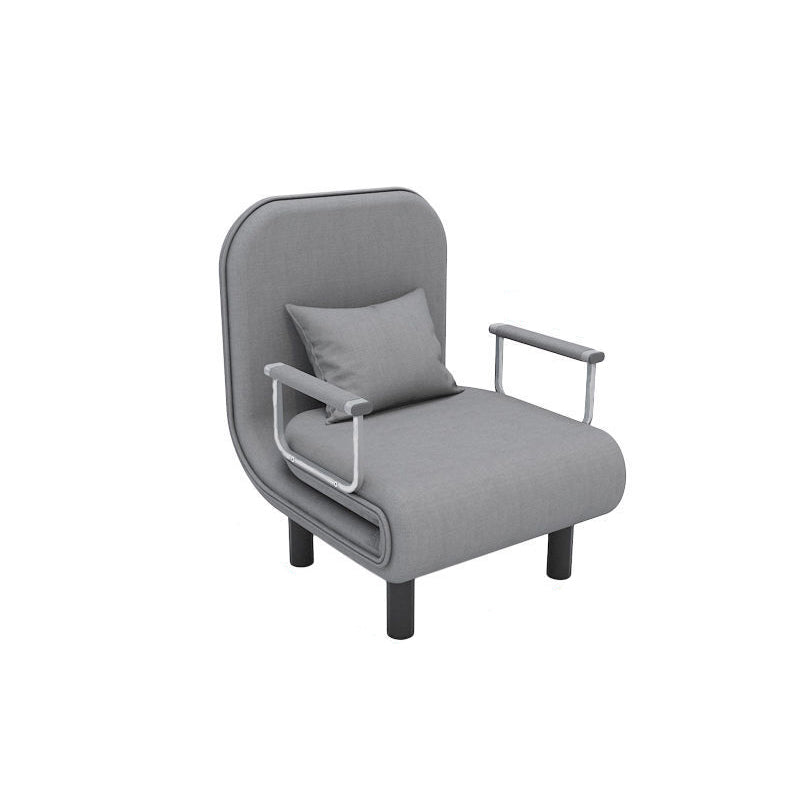Convertible Accent chair Square Arms Velvet Convertible Chair with Basic Four Leg Grey Clearhalo 'Accent Chairs' 'accent_chairs' 'Chairs & Seating' 'furn' 'furn_accent_chairs' 'Furniture' 'Living Room Furniture' 5533504