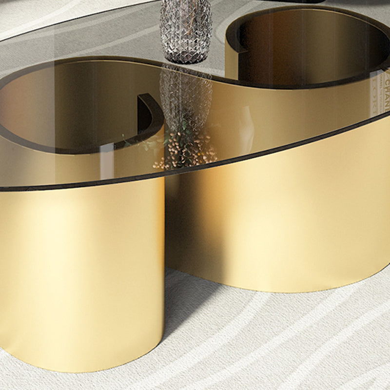 Contemporary Oval Top Coffee Table with Abstract Base Cocktail Table Clearhalo 'Coffee & Accent Tables' 'Coffee Tables' 'coffee_tables' 'furn' 'furn_coffee_tables' 'Furniture' 'Living Room Furniture' 5533637
