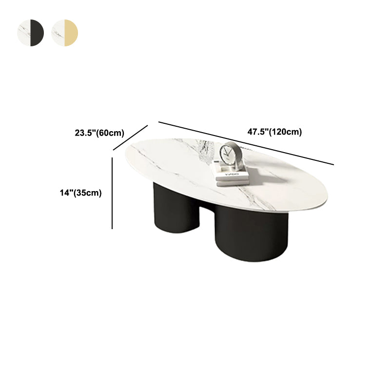 Contemporary Oval Top Coffee Table with Abstract Base Cocktail Table Clearhalo 'Coffee & Accent Tables' 'Coffee Tables' 'coffee_tables' 'furn' 'furn_coffee_tables' 'Furniture' 'Living Room Furniture' 5533647