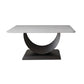 Glam Stone Coffee Table with Steel Pedestal Base and Rectangle Top Clearhalo 'Coffee & Accent Tables' 'Coffee Tables' 'coffee_tables' 'furn' 'furn_coffee_tables' 'Furniture' 'Living Room Furniture' 5533670