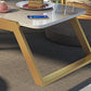Glam Rectangle Marble Coffee Table with Iron Sled Base 1 Piece Clearhalo 'Coffee & Accent Tables' 'Coffee Tables' 'coffee_tables' 'furn' 'furn_coffee_tables' 'Furniture' 'Living Room Furniture' 5533716