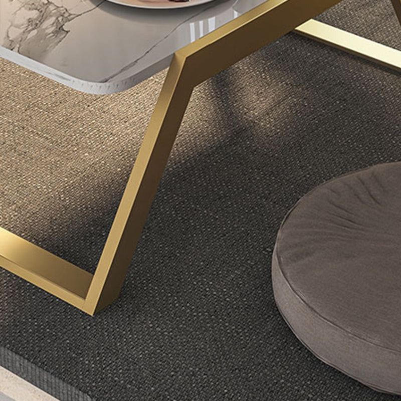Glam Rectangle Marble Coffee Table with Iron Sled Base 1 Piece Clearhalo 'Coffee & Accent Tables' 'Coffee Tables' 'coffee_tables' 'furn' 'furn_coffee_tables' 'Furniture' 'Living Room Furniture' 5533719