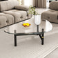 Modern Tempered Glass Top Coffee Table Triangle Coffee Table Clear Black Clearhalo 'Coffee & Accent Tables' 'Coffee Tables' 'coffee_tables' 'furn' 'furn_coffee_tables' 'Furniture' 'Living Room Furniture' 5533725
