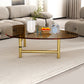 Modern Tempered Glass Top Coffee Table Triangle Coffee Table Tan Gold Clearhalo 'Coffee & Accent Tables' 'Coffee Tables' 'coffee_tables' 'furn' 'furn_coffee_tables' 'Furniture' 'Living Room Furniture' 5533727