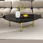 Modern Tempered Glass Top Coffee Table Triangle Coffee Table Grey Gold Clearhalo 'Coffee & Accent Tables' 'Coffee Tables' 'coffee_tables' 'furn' 'furn_coffee_tables' 'Furniture' 'Living Room Furniture' 5533738
